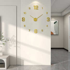 北欧简约时钟免打孔创意DIY挂钟客厅墙贴钟表卧室个性静音艺术钟