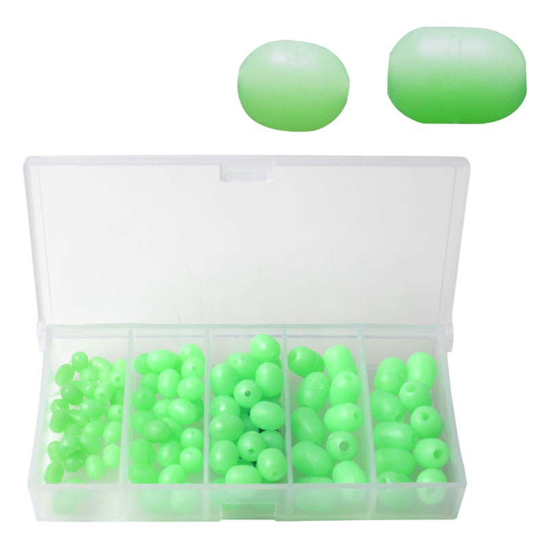 Hunting high road Asian rock fishing accessories 100 pieces of soft blocking beads suit anti-collision beans luminous beads cross-border sea fishing long-distance fishing gear
