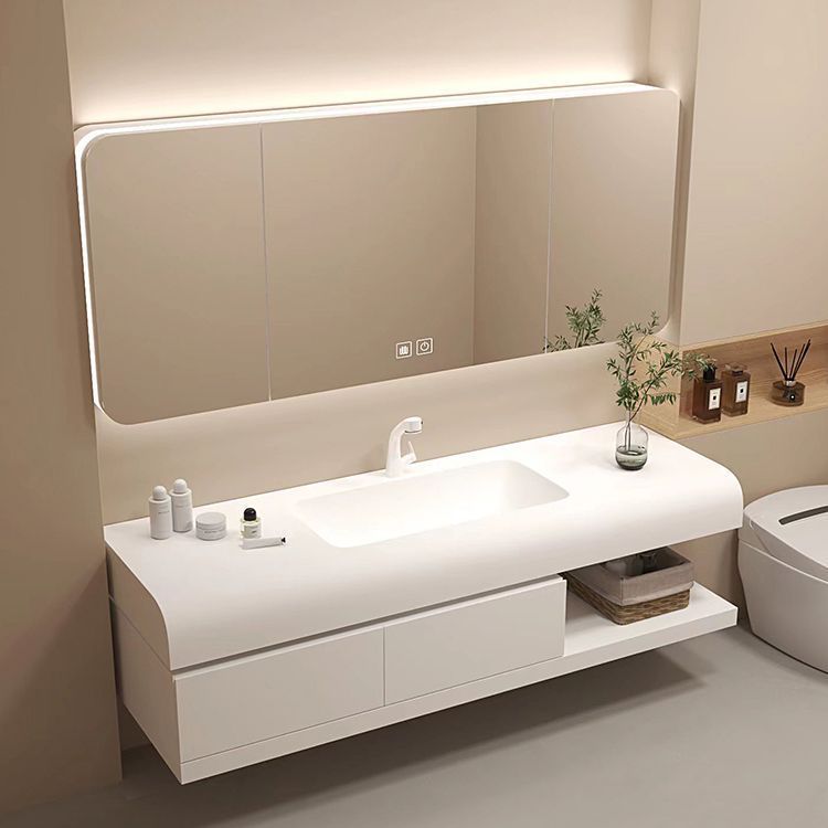 New Simple Smart Bathroom Cabinet Corian Skin-Feel Integrated Basin Bathroom Cabinet Bathroom Washbasin Washbasin