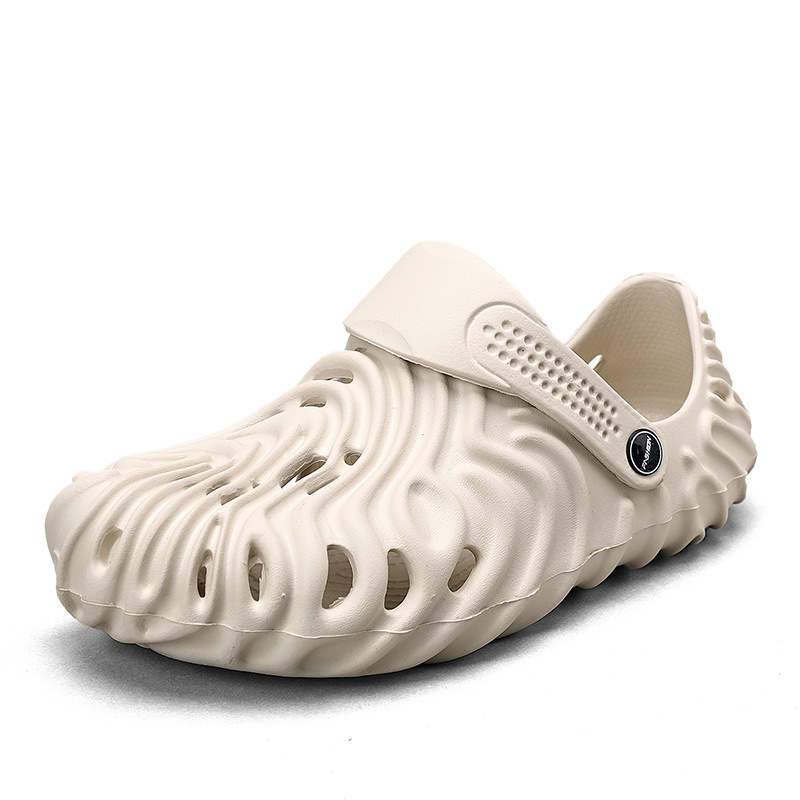 Sandalias de playa al aire libre de moda para hombres y mujeres, medio remolque, sandalias de doble uso de gran tamaño transfronterizo de verano, zapatos con agujeros al aire libre