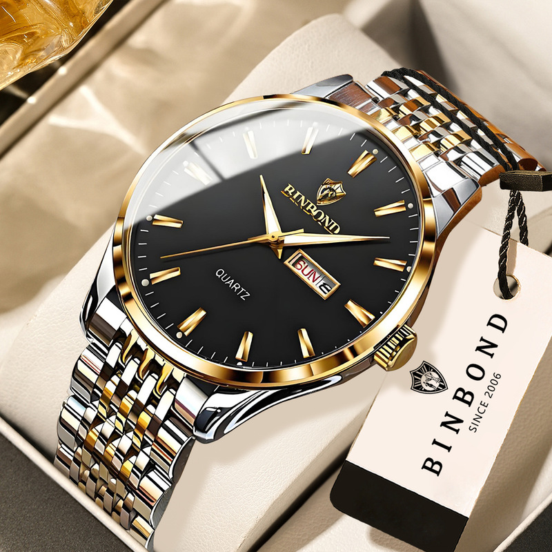 Binbond New Men's Watch Waterproof Luminous Calendar Korean Style Quartz Watch Douyin Aliexpress