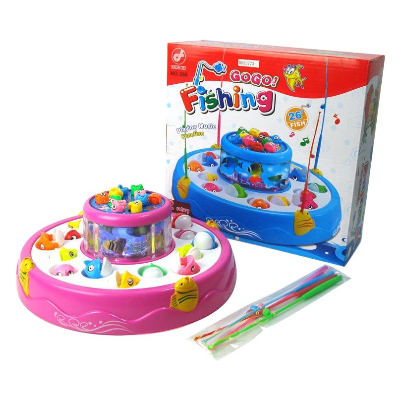 Jugar casa juguete eléctrico doble pesca magnética luz música eléctrica traje de disco de pesca rompecabezas de la educación temprana