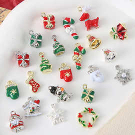 圣诞系列合金电镀吊坠配件 手工diy手链项链圣诞老人雪人材料散珠