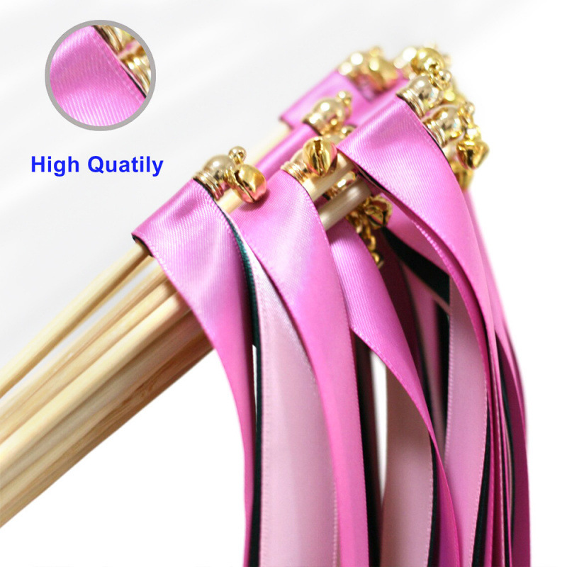 Amazon fiesta de boda europea palo de hadas cinta de color campana césped boda atmósfera interactiva varita mágica