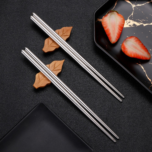 Wholesale chopsticks for home use, canteen fast food, high temperature sterilizable chopsticks set, laser logo stainless steel chopsticks