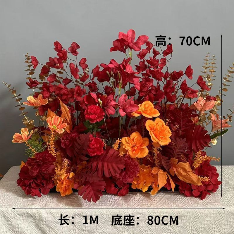 升级大尺寸订婚仿真花排花仿真绢花成品装饰尤加利花排台路婚礼|undefined