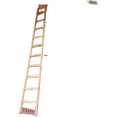 Wholesale wood ladder single-sided ladder thickened wood ladder solid wood ladder high-altitude straight ladder engineering one-word home stairs children
