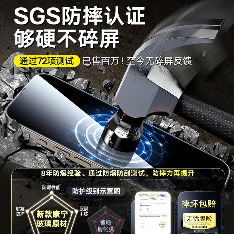 Apto para Apple 15 película templada 13/16 Apto para iPhone14promax nueva película para teléfono móvil 15pro 12 pantalla completa