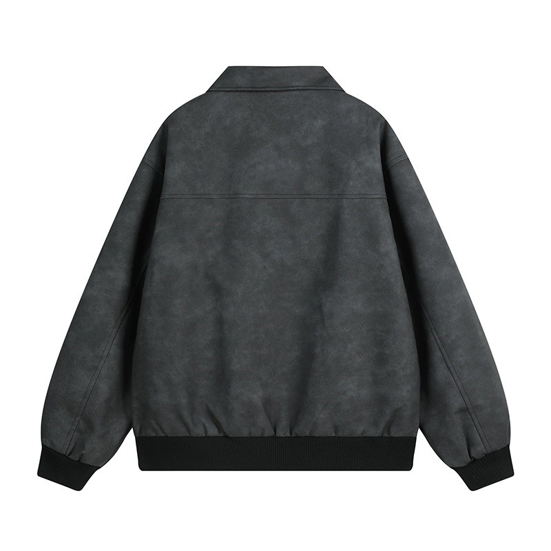 Hombres y mujeres 2024 nuevo estilo americano temperamento retro texturas chaqueta de solapa atada teñida tendencia chaqueta de chaqueta de chaqueta