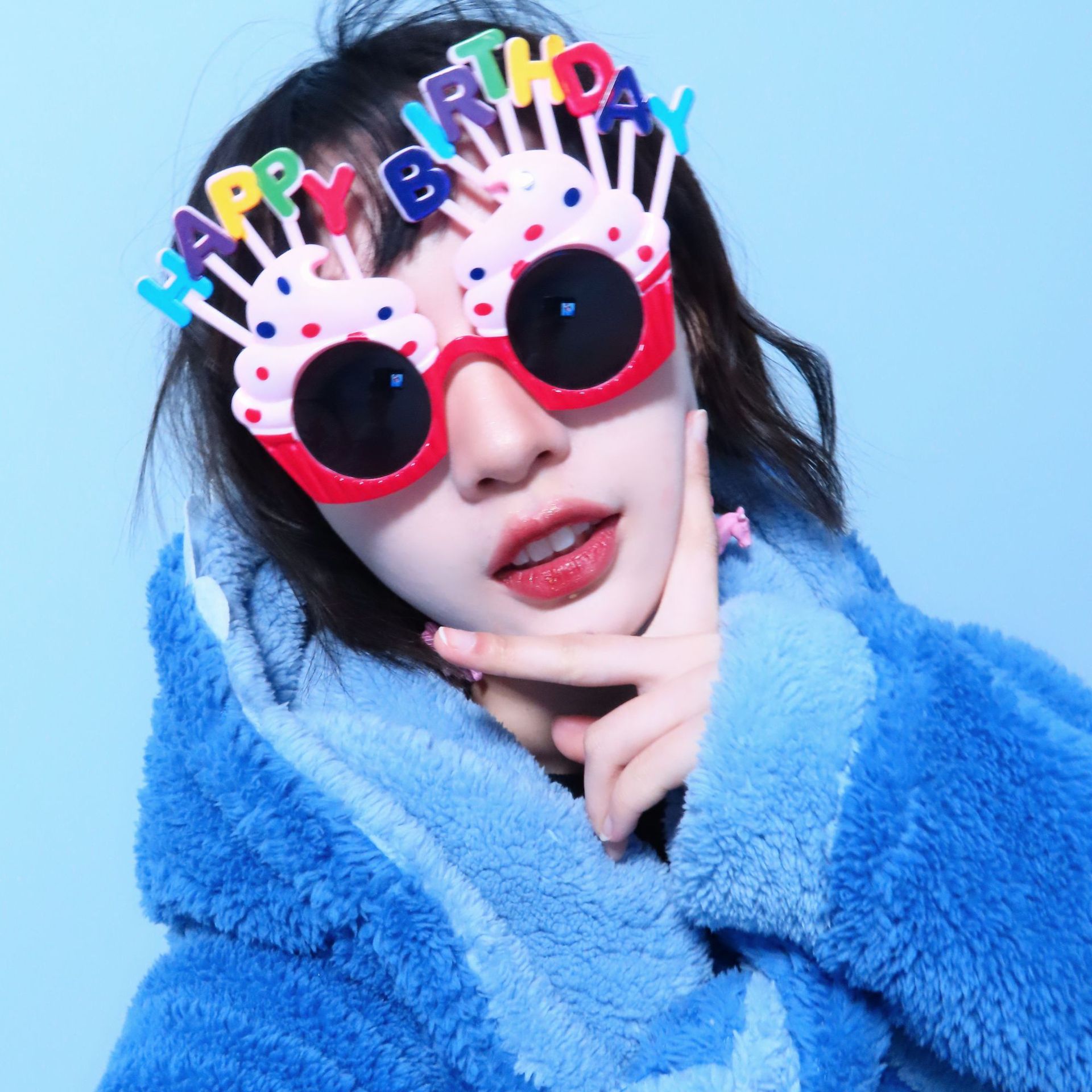 Gafas de Fiesta con Letras de Plástico ABS y AC Decorativas para Cumpleaños