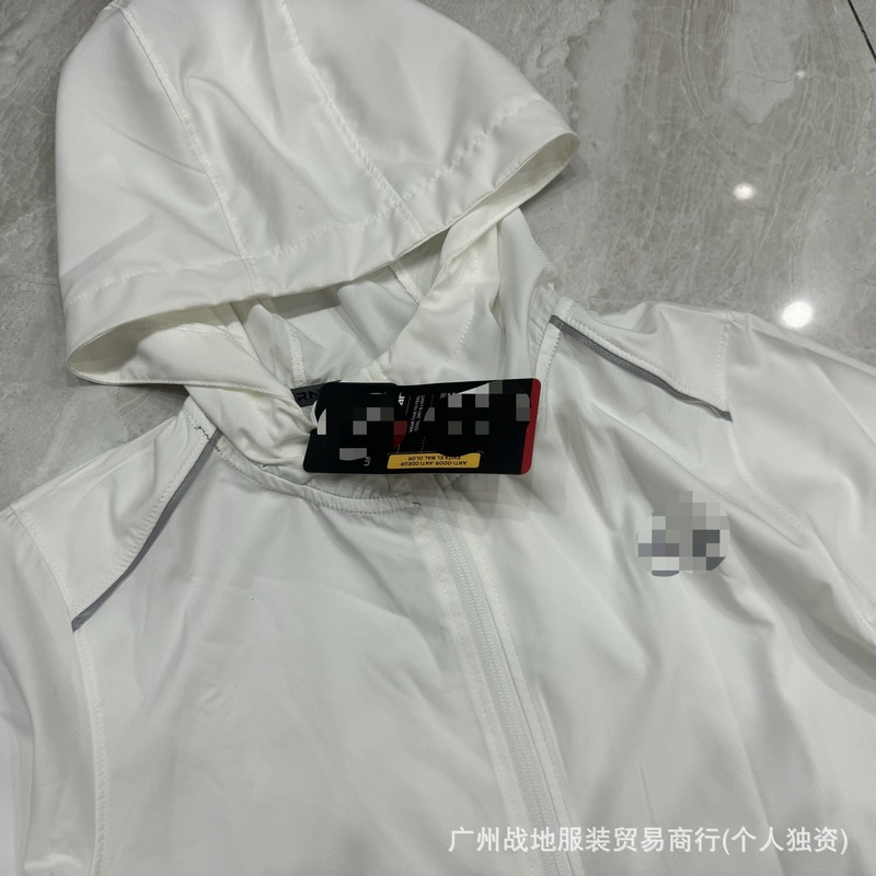 跨境冰丝运动外套男士春秋季防晒薄款防风连帽速干透气拉链外套潮|undefined