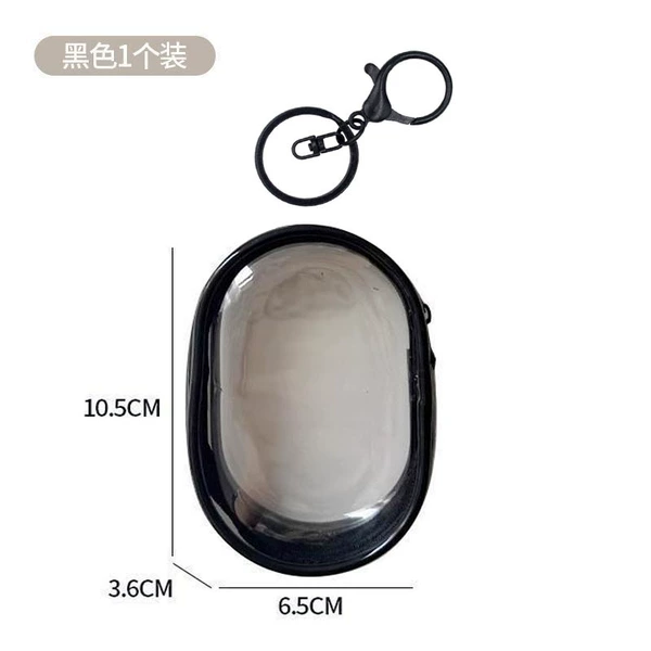 Black transparent organizer bag, keychain, 2 size