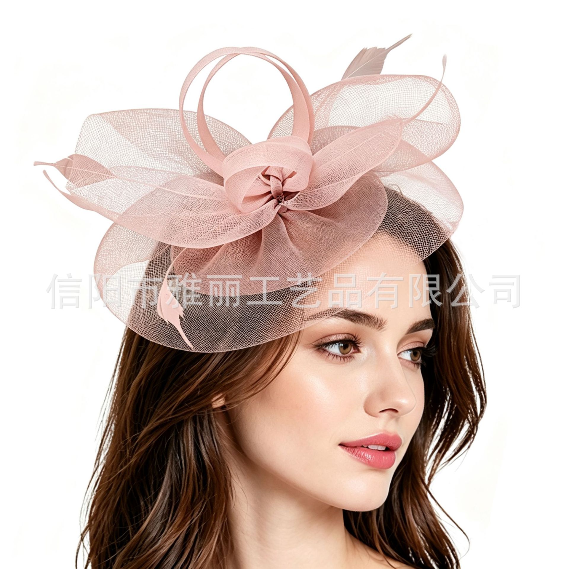 Amazon Cross-Border New Bridal Hat and Hairpin, Elegant Retro Mesh Hat and Hairpiece for the Horse Racing Festival
