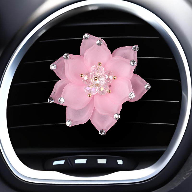 Adornos de automóviles transfronterizos, accesorios interiores, salida de aire de automóvil, clip de fragancia sólida de aromaterapia, Sra. Lotus, fragancia ligera de larga duración