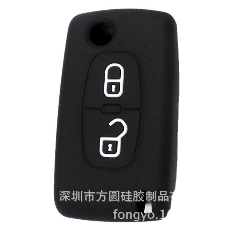 Подходящий для Peugeot силиконовый чехол на ключи, прямой 2-клавишный 308 408 C5C4 Sega Triumph держатель для ключей автомобиля