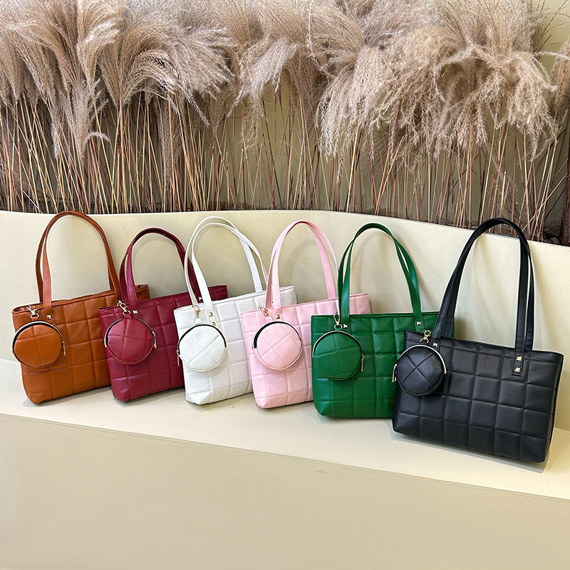 Two-Piece Tote Bag Set, Large Capacity Women's Shoulder Bag, Quilted Large Compartment Commuter Portable Women's Bag, Dropshipping