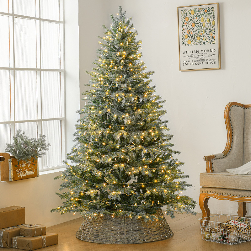 Árbol de Navidad de lujo con pulverización de polvo blanco y de colores, 1,8 metros, gran decoración para centros comerciales, hoteles y escaparates.
