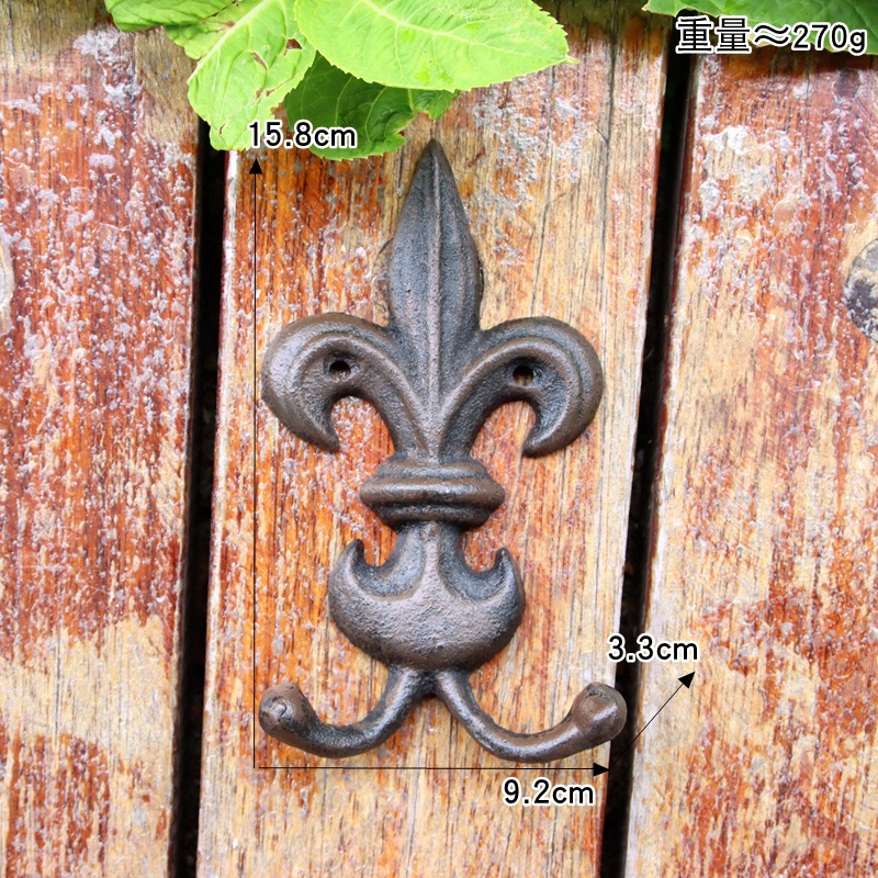 Gancho Perchero de Hierro Fundido Decorativo para Hogar y Jardín