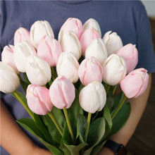 郁金香花束手感仿真花家居客厅插花装饰摆件婚庆假花高端摄影道具