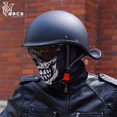 Electric Motorcycle Helmet Vintage Half-Helmet Unisex Duck Helmet Motorcyclist Wavy Helmet Spring and Summer Electric Battery Safety Hat Helmet