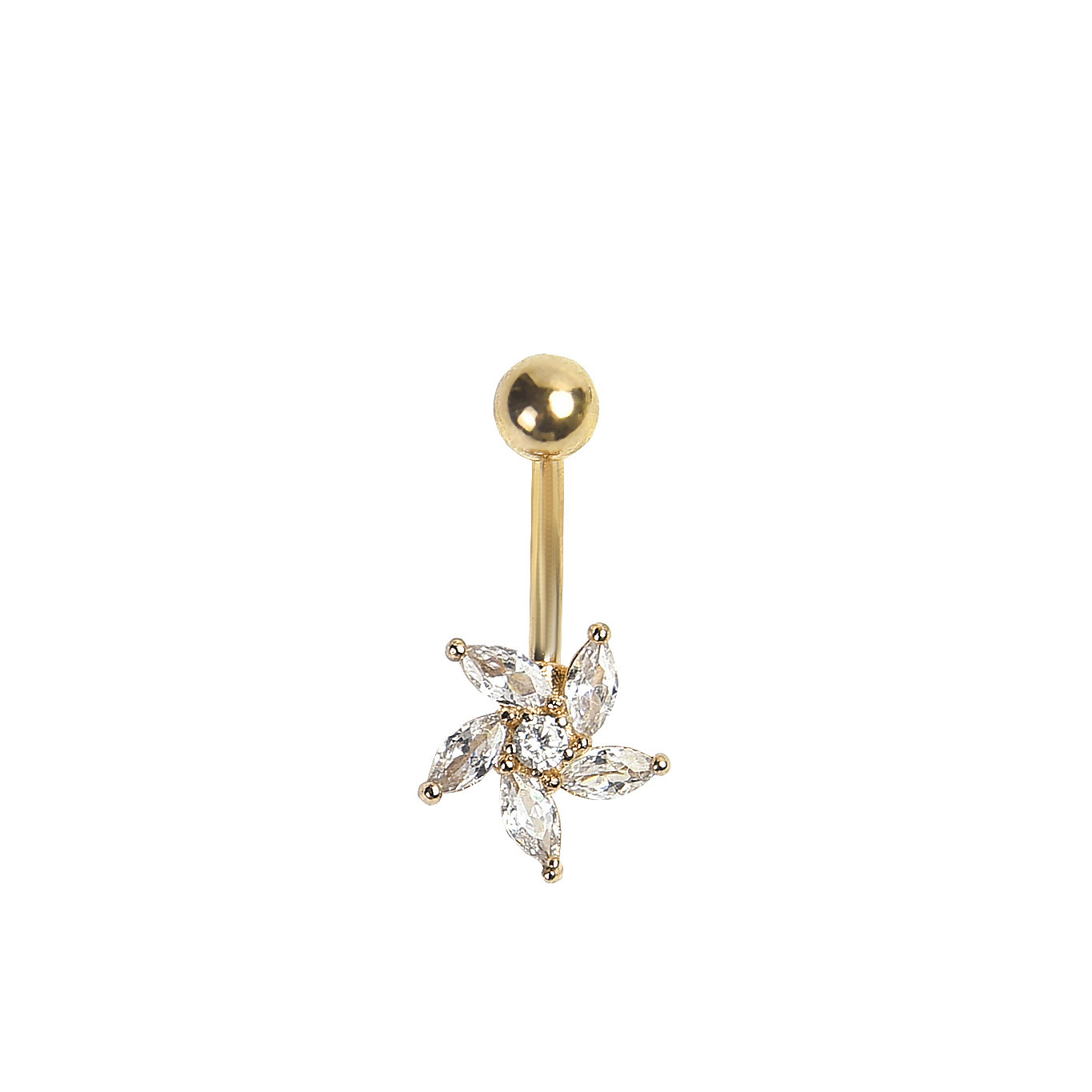 Manufacturer New Piercing Jewelry European And American Fashion Zircon Wisteria Navel Belly Button Ring_voghion.com