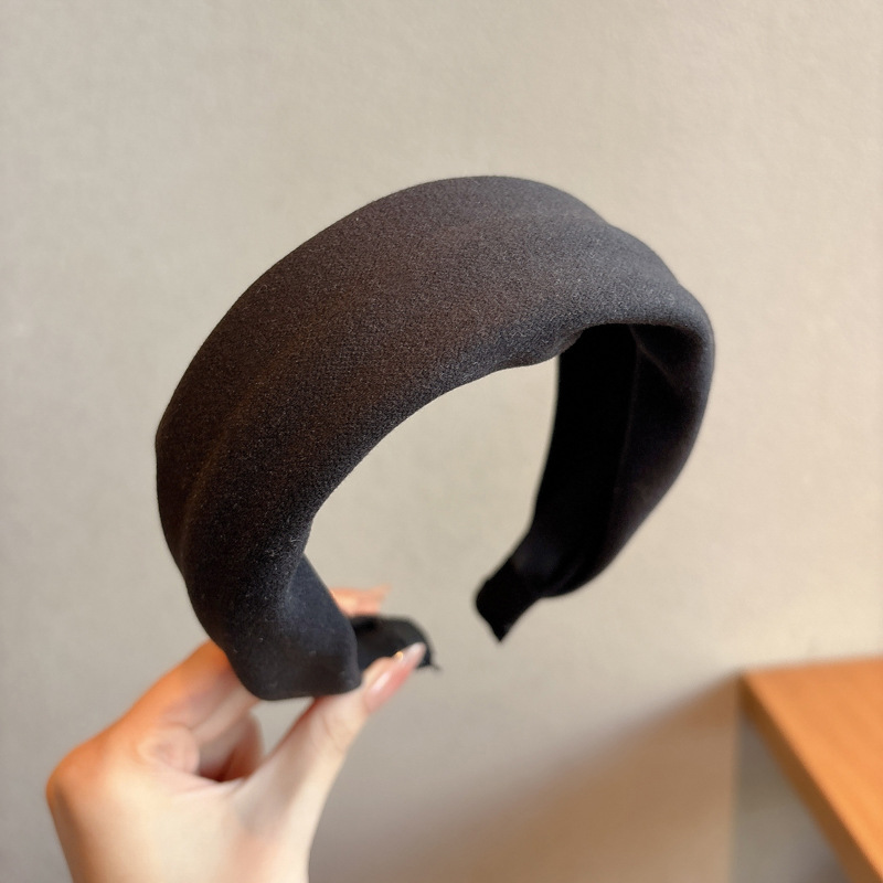 Yi Mengling con el mismo cráneo alto tejido banda de cabello mujer no estrangular la presión de cabello banda de cabello de borde ancho adornamiento de cabello rojo lavar la cara tarjeta de cabello