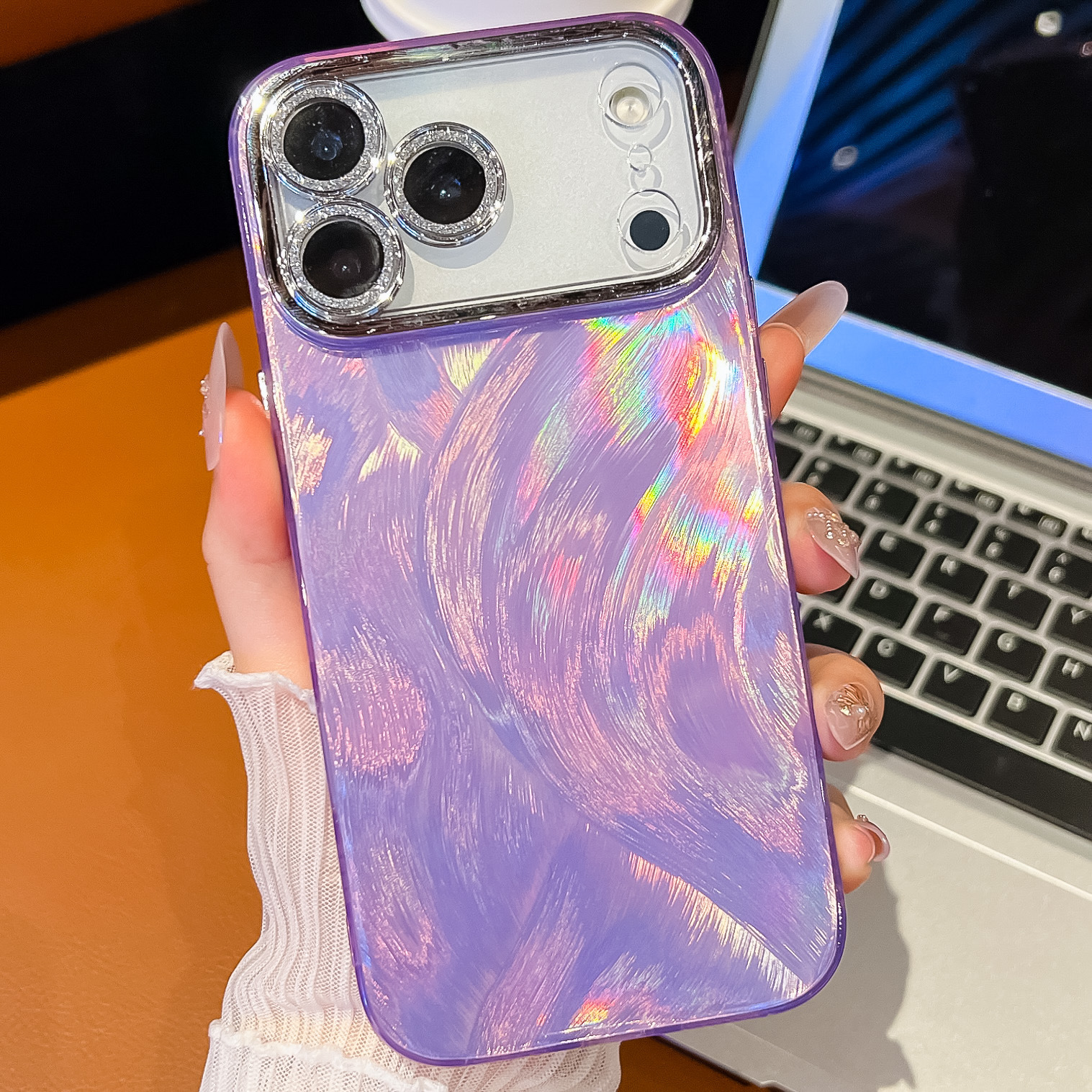 双面覆膜IMD适用iPhone17Air手机壳苹果16ProMax羽毛纹防摔保护套