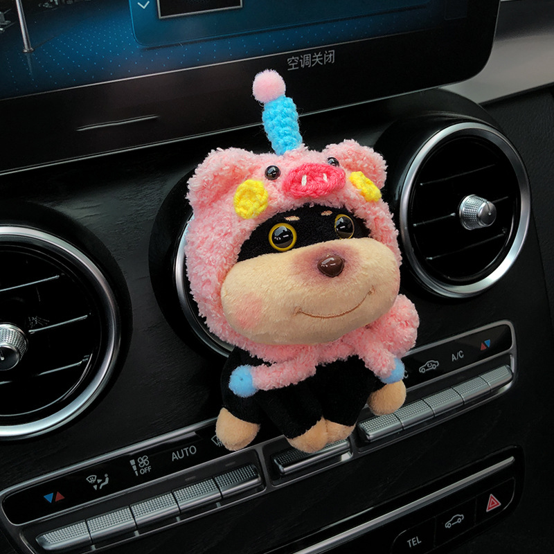 Cute abeja perro coche muñeca perfumada muñeca aire acondicionado coche decoración de salida de aire para niñas coche accesorios interiores