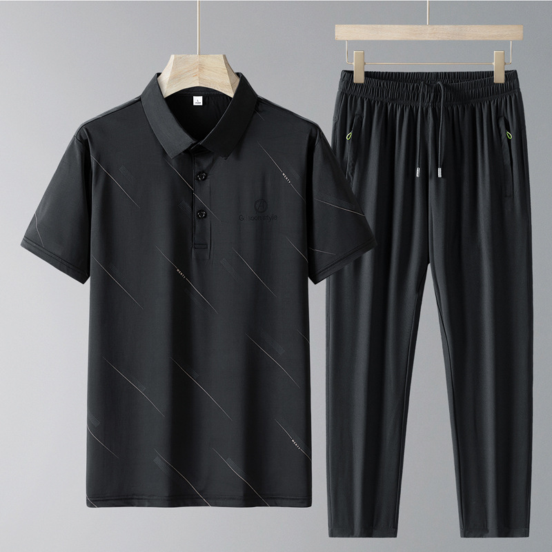 Papa verano camiseta de manga corta hombre verano 2024 nuevo polo camiseta de hielo de mediana edad traje deportivo image 8