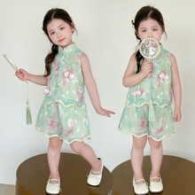 女童郁金香套装2025夏季新款时尚小女孩洋气两件套中小儿童装韩版