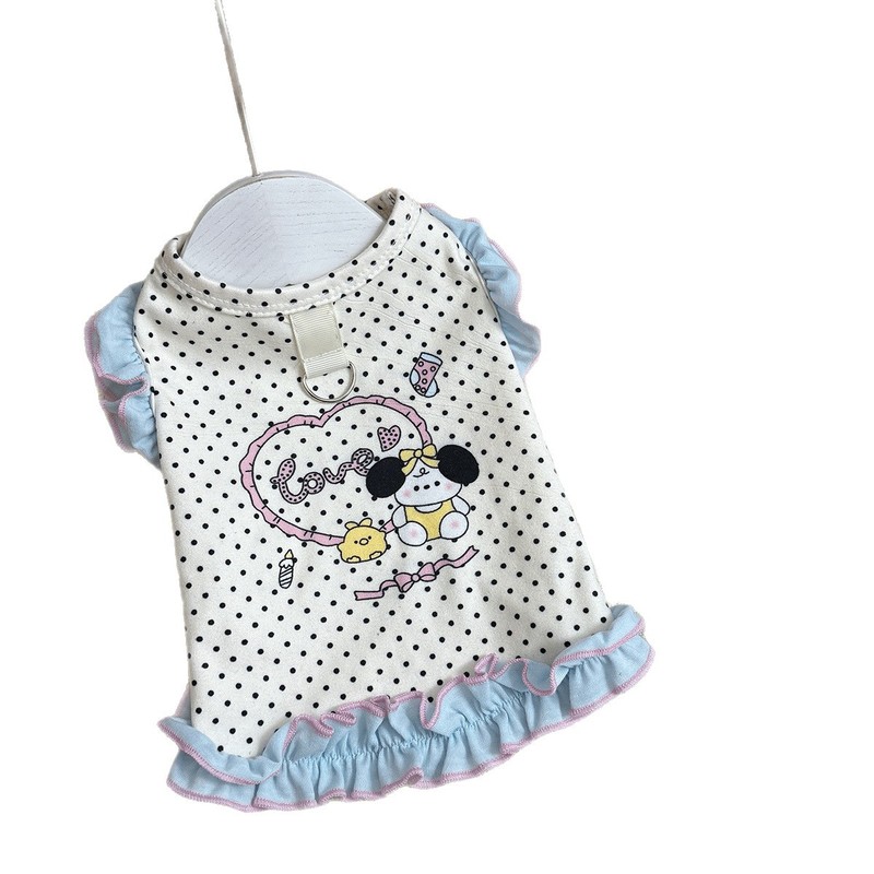 春秋款宠物衣服2025新款狗狗猫咪背心波点印花小型犬服装狗狗衣服|undefined