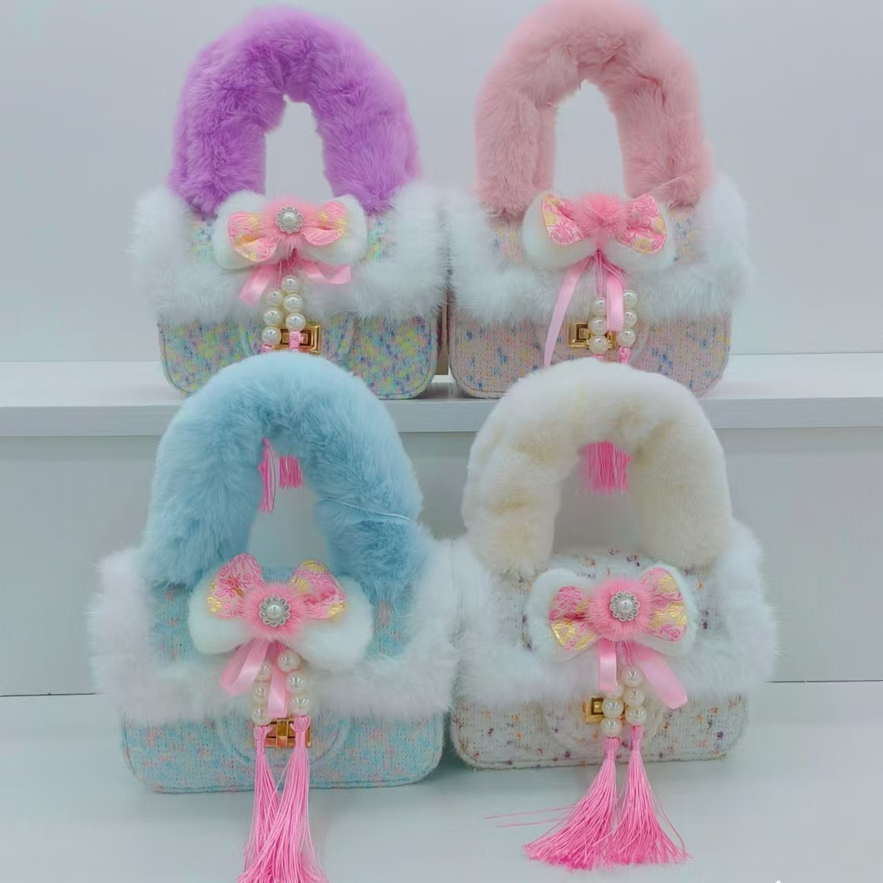 Guofeng bolso infantil bolso de peluche bolso de hombro mochila princesa bolso de cambio bolso accesorios bolso pequeño