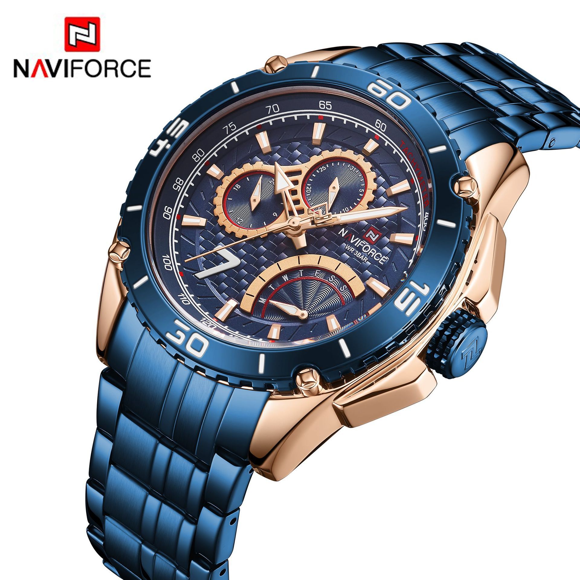 NAVIFORCE lingxiang 9183 moda nuevo reloj de hombre de esfera grande reloj de cuarzo luminoso reloj deportivo para hombre