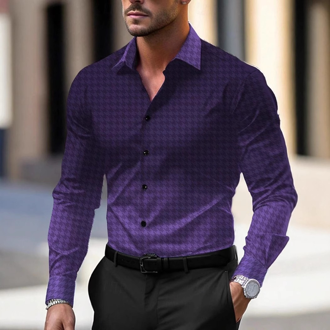 2024 nuevo estilo comercio exterior europeo y americano casual salvaje tendencia de moda color degradado camisa de manga larga para hombre MB12