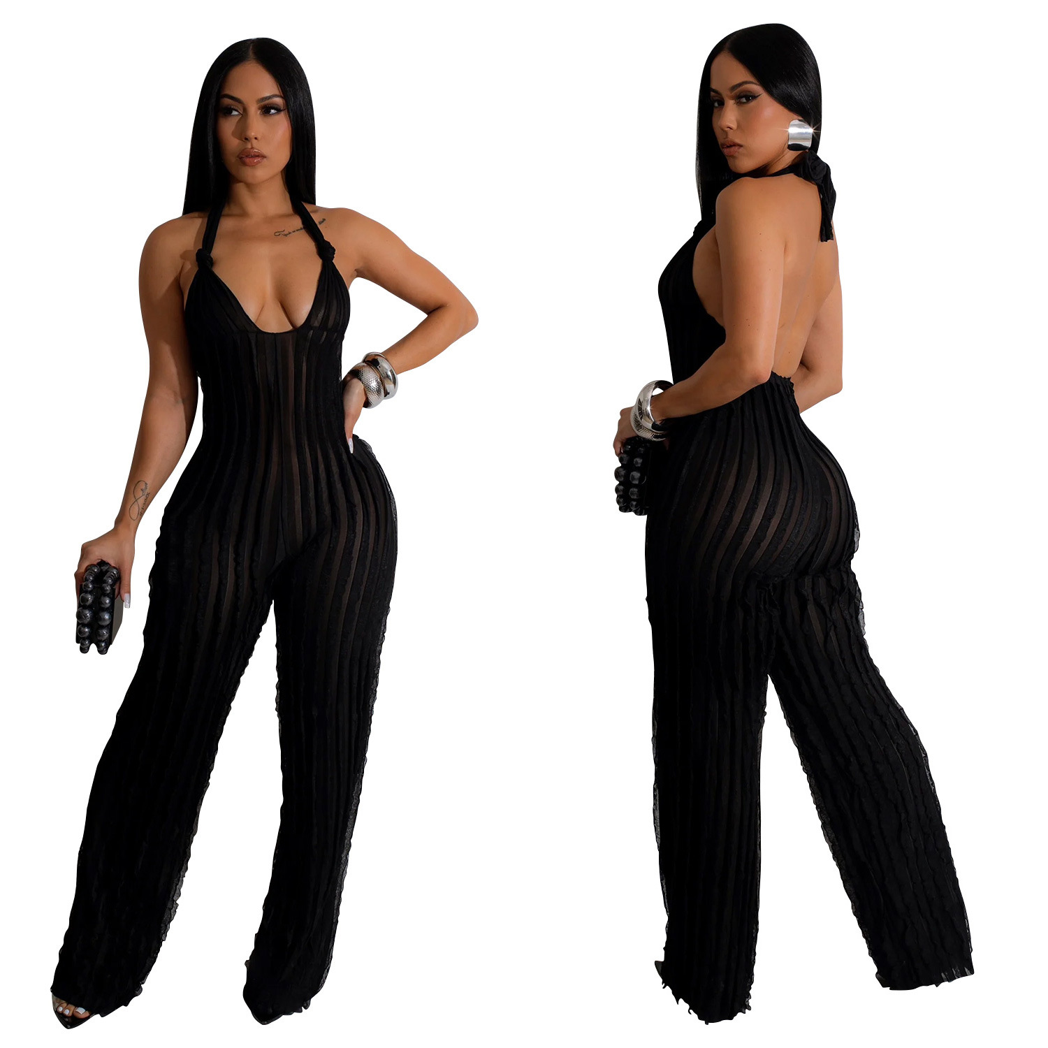 287g Weight Sleeveless Sleeve Length Full Length Pants Length Spandex, Polyester Fabric Type Mid Waist Waist Line Jumpsuits Pants Type Bodysuits Tops Type Holiday, Street Occasion Slim Fit Type Solid Color Pattern Summer Season Women's Gender Sexy, Streetwear Style Wholesale Women's Sexy Streetwear Solid Color Sleeveless Bodysuits 22