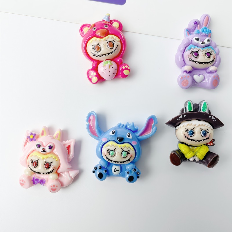 漫画小さな光沢のあるステッチ変装 diy クリーム接着剤携帯電話ケース冷蔵庫マグネットキーホルダー樹脂アクセサリー|undefined