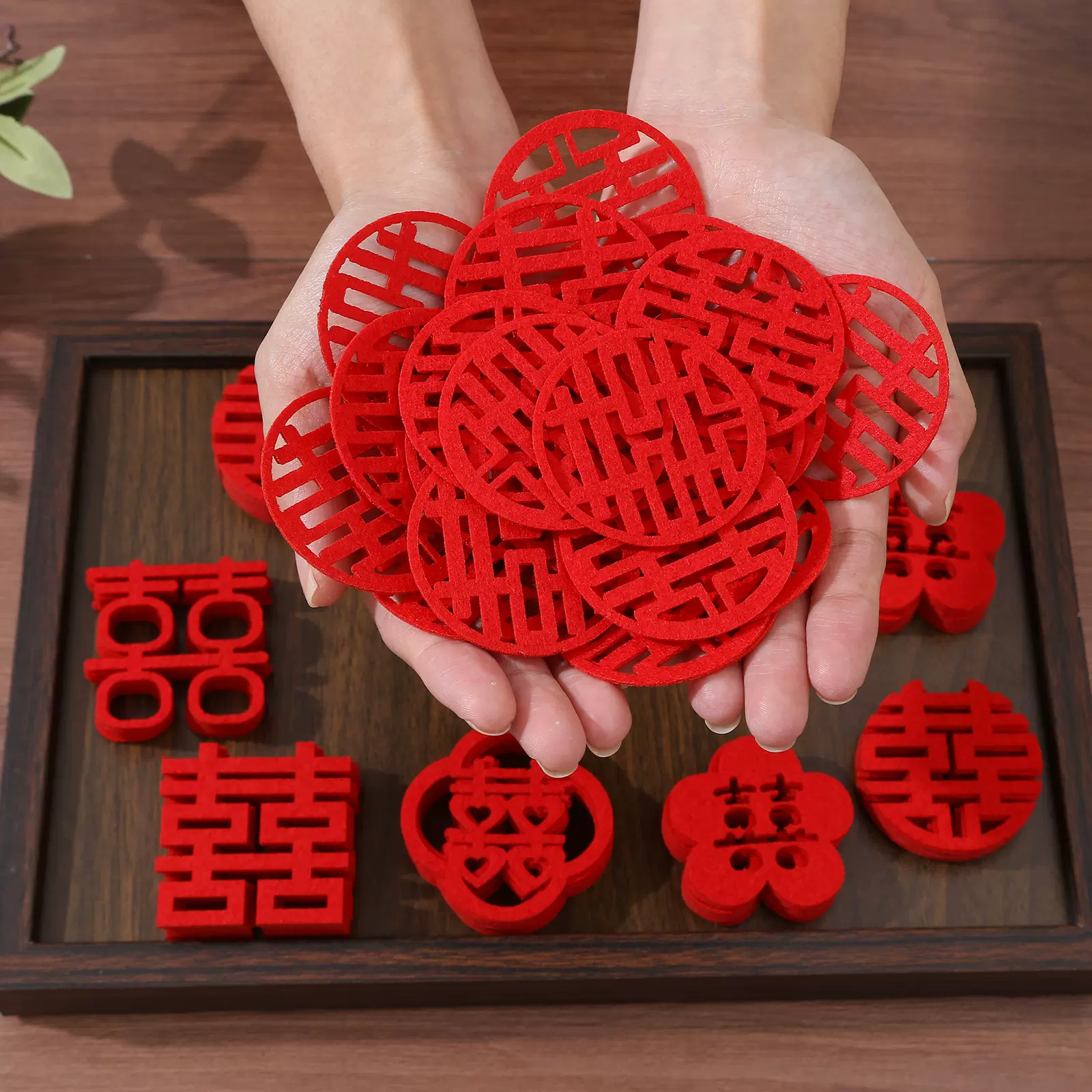 结婚专用小喜字手抛喜婚礼订婚抛洒囍字婚房布置迷你喜字贴纸装饰