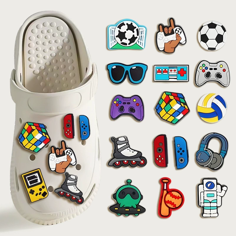 Football game console, shoes, footwear buckle with accessories PVC from soft rubber, (跨境贸易), new collection, handmade