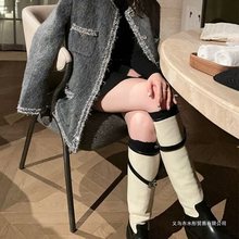 秋冬夹棉感呢子大衣气质新款2025法式名媛小香风毛呢外套女