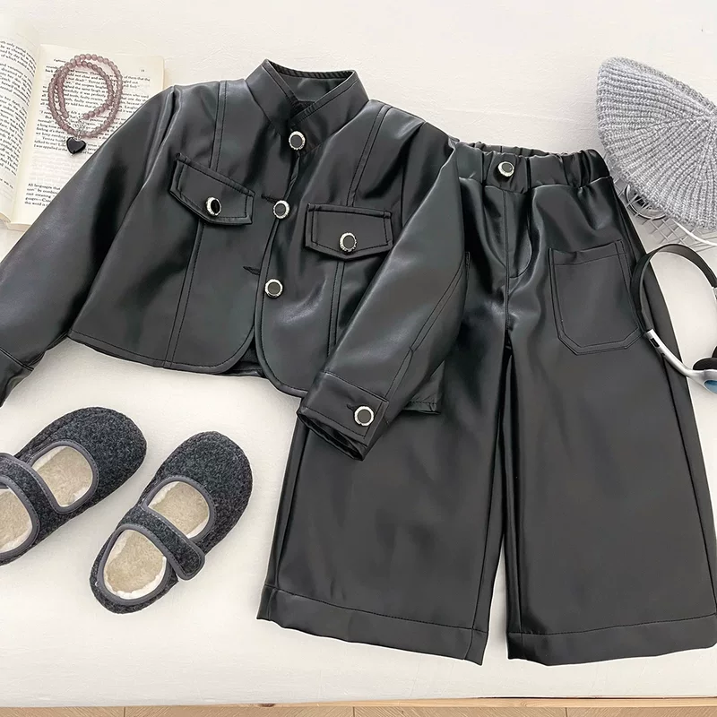 Winter children's black warm long-sleeve, set