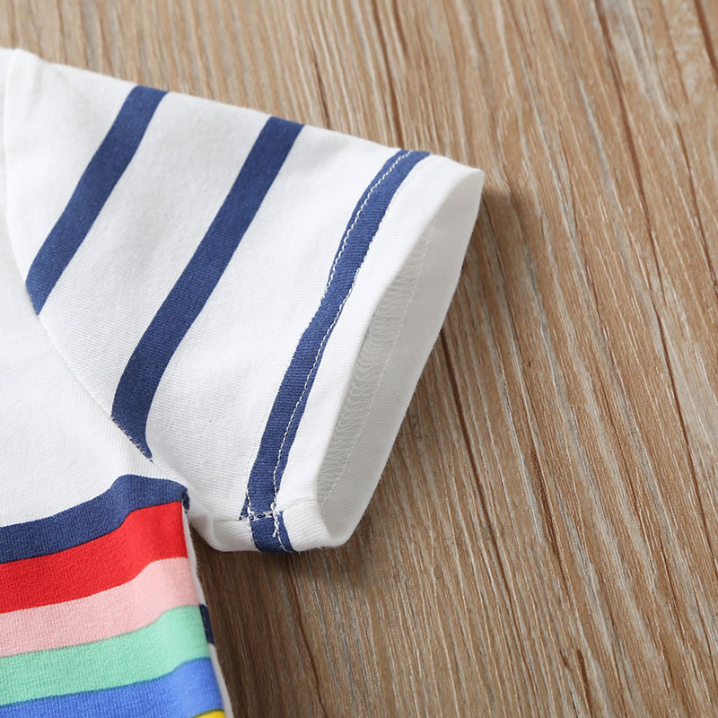 Short-sleeved Striped Baby Casual Dress Wholesale Nihaojewelry display picture 5
