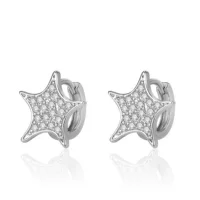 Серебряные сережки, подлинный модный аксессуар, японский и корейский стиль, корейский стиль, с бриллиантовой инкрустацией
