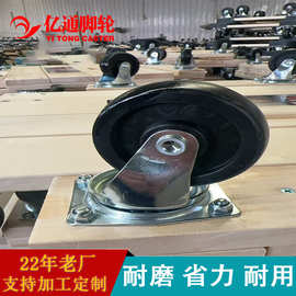 跨境3寸木托脚轮3寸橡胶脚轮耐磨工业脚轮工具货架万向脚轮轮子轮
