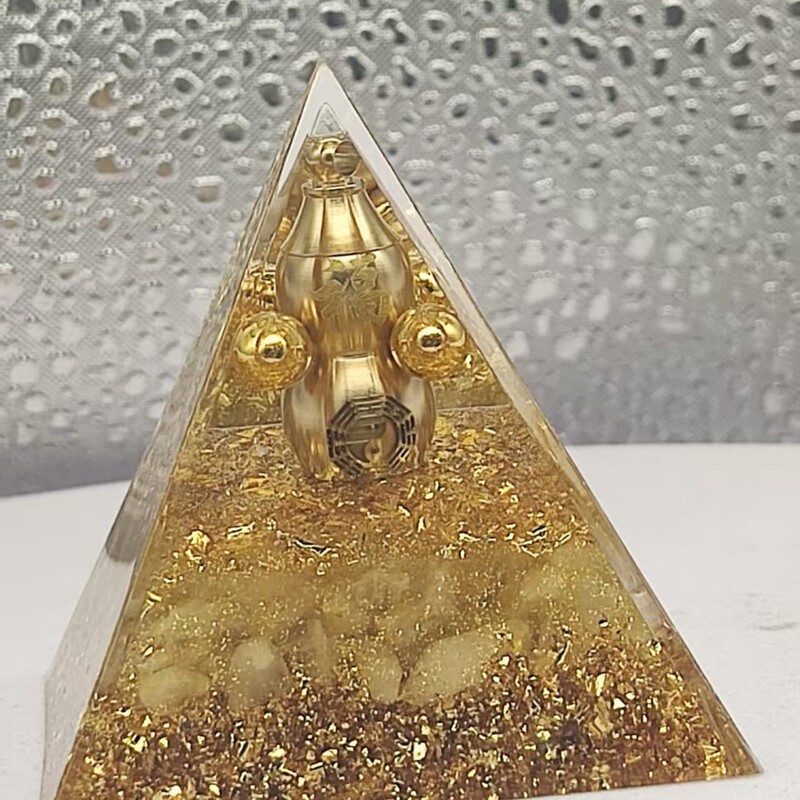 现货黄水晶八方纳福葫芦吸金金字塔能量塔树脂摆件家居摆件厂家|undefined