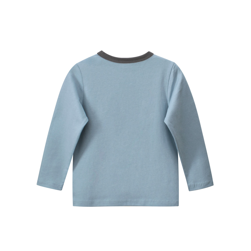 27kids ropa para niños nuevos productos de otoño camisa de fondo para niños camiseta de manga larga para niños cuello redondo ropa de bebé cabello de una pieza