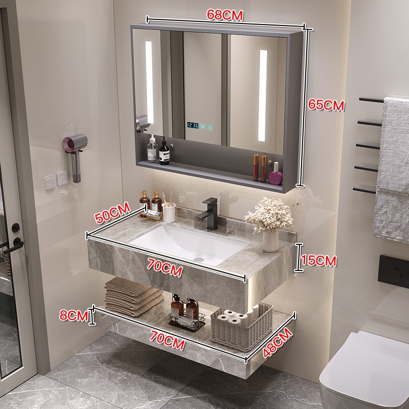 Gabinete de baño moderno y simple combinación de encimera de cerámica de pizarra brillante hotel de alojamiento residencial inodoro lavabo lavabo