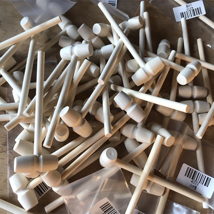 中式小锤子儿童木质防摔小木槌桦木原木创意diy手工木锤抓阄玩具