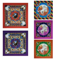 Хлопок 55x55cm Орел & Единорог цифровой принт Квадратный шарф уличный танец спортивный повседневный платок платок