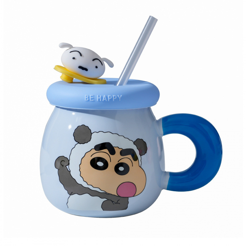 Lápiz pequeño nuevo alto valor facial taza de cerámica de gran capacidad con tapa de oficina taza de hervidor de agua regalo de cumpleaños creativo para niños