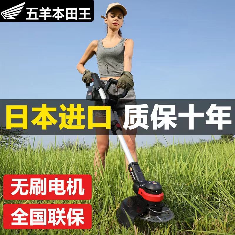 进口电动割草机充电式锂电池多功能农用小型家用果园大功率除草机